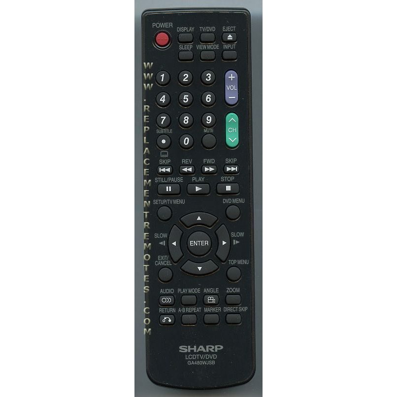 Sharp GA480WJSB TV/DVD Remote Control