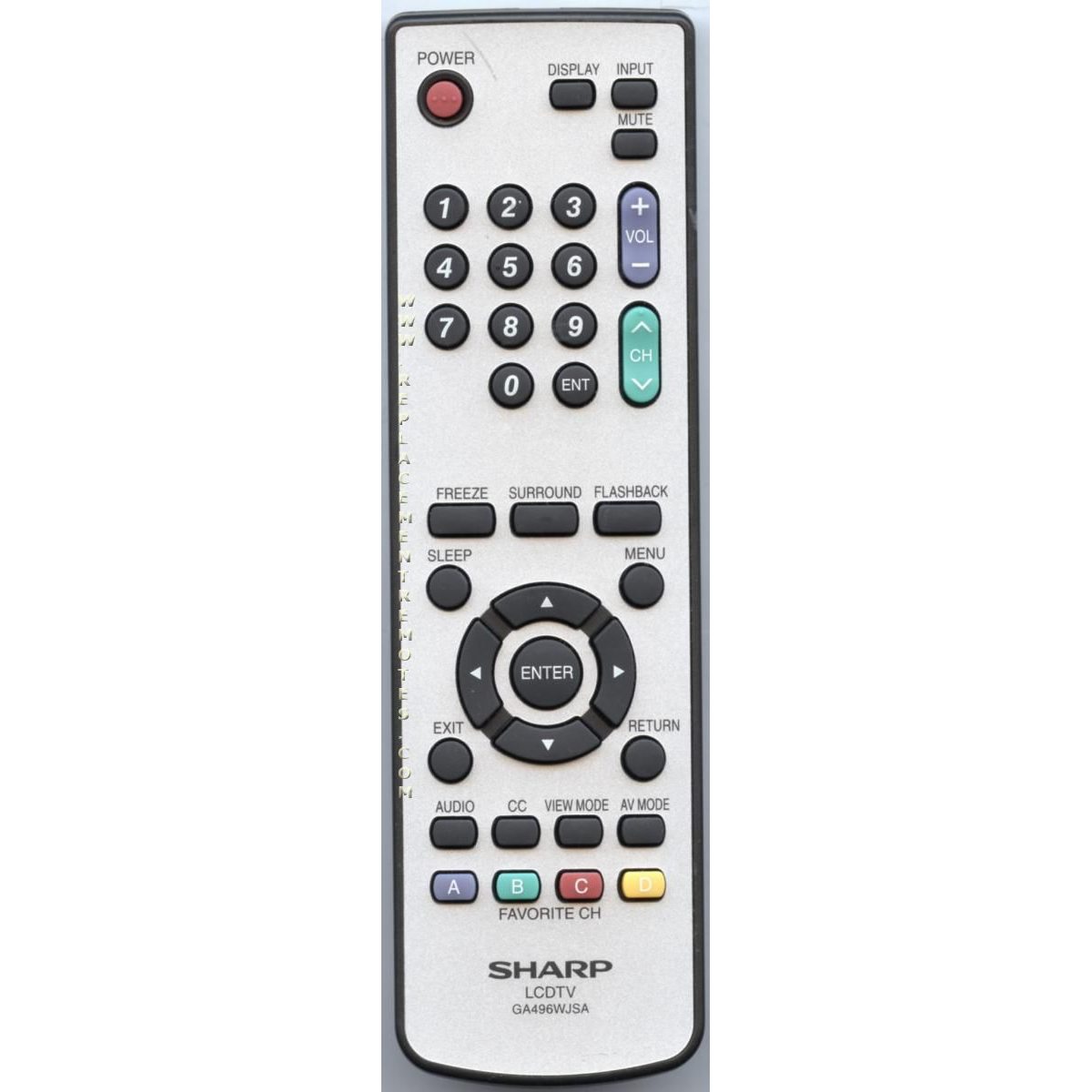 Sharp GA496WJSA TV Remote Control