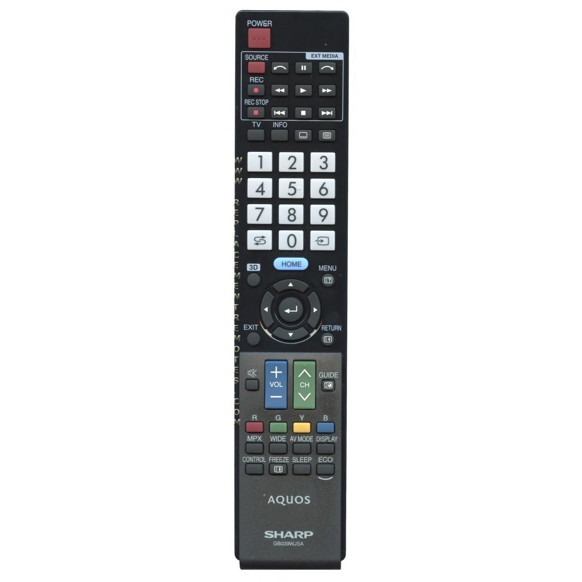 Sharp GB039WJSA TV Remote Control