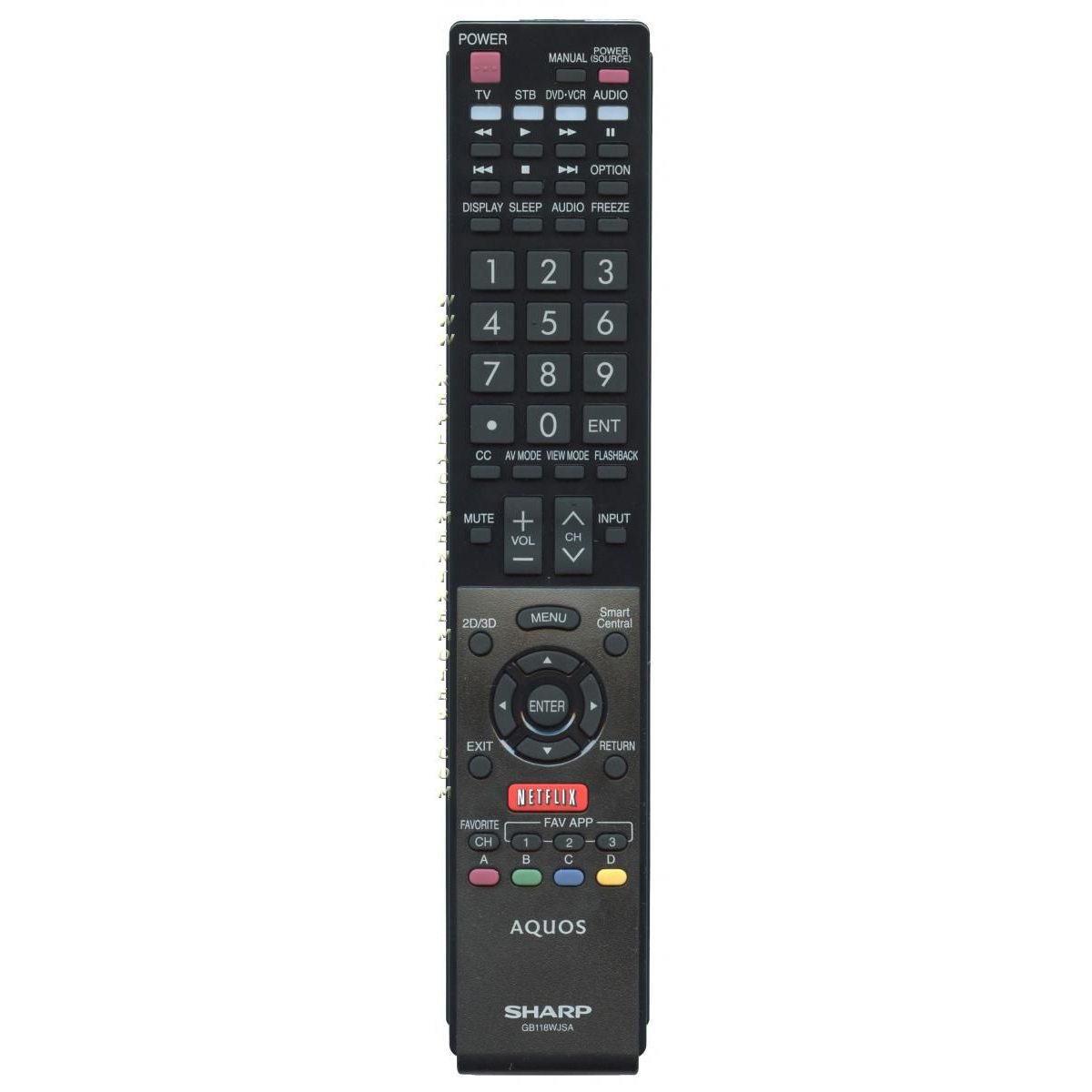 Sharp GB118WJSA TV Remote Control