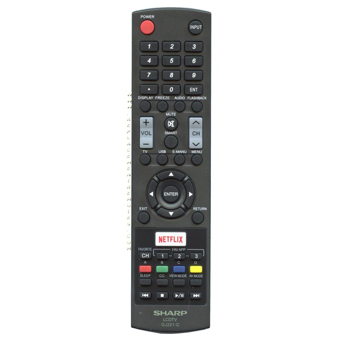 Sharp GJ221C TV Remote Control