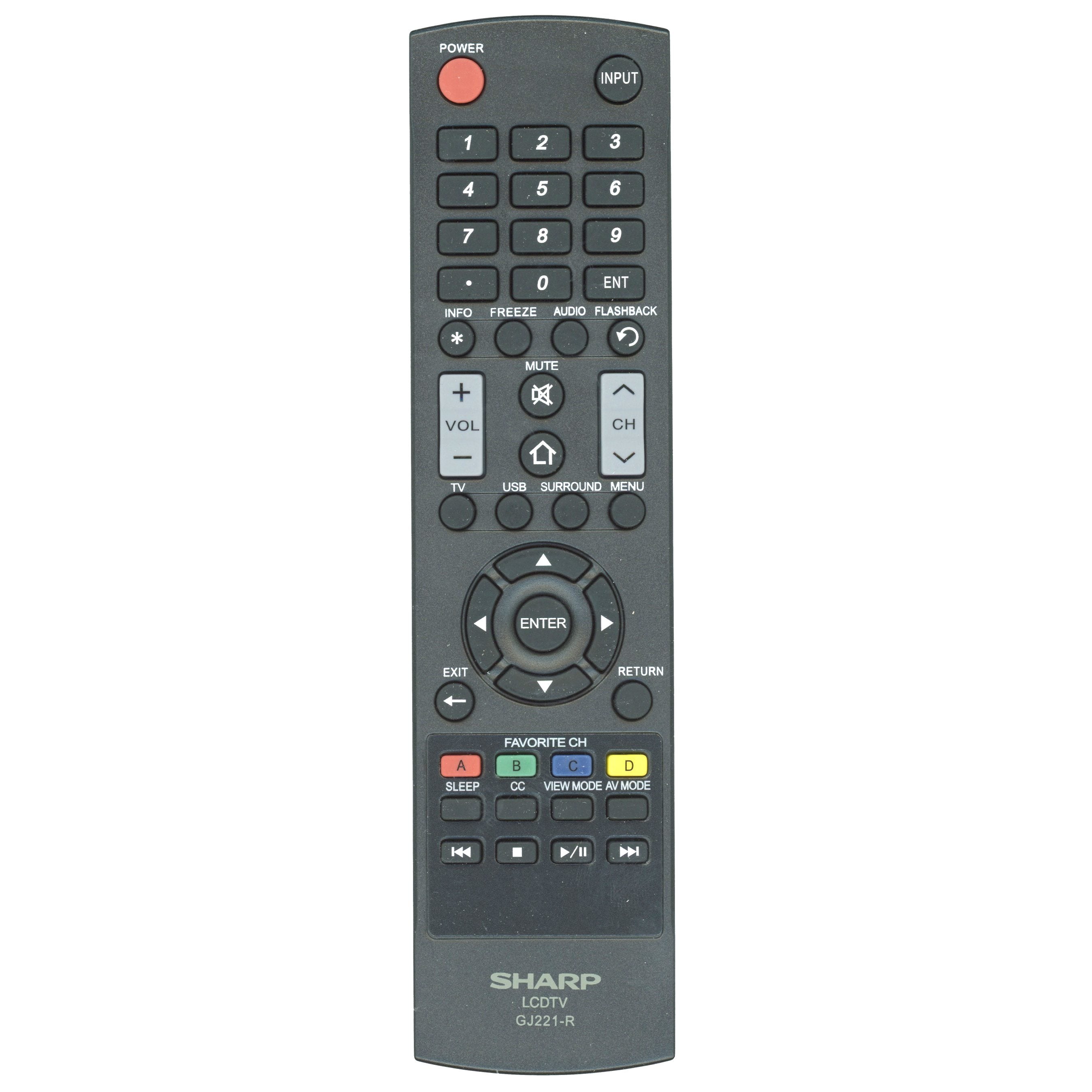 Sharp GJ221R TV Remote Control