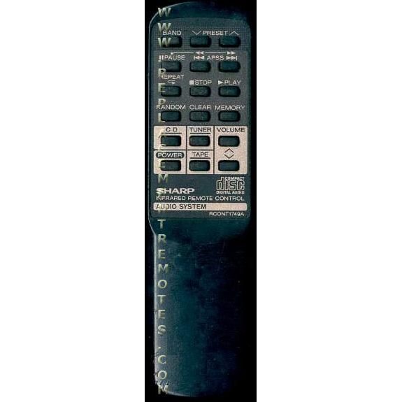 Sharp RCONT1749A Audio Remote Control