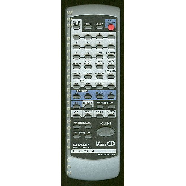 Sharp RRMCG0024SJSB Audio Remote Control