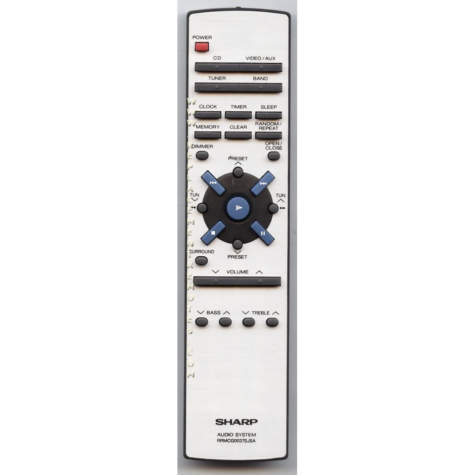 Sharp RRMCG0037SJSA Audio Remote Control