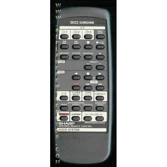 Sharp RRMCG0067AWSA Audio Remote Control