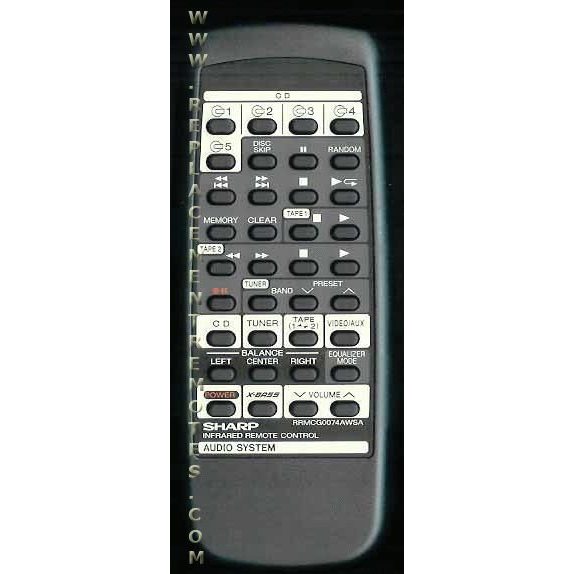 Sharp RRMCG0074AWSA Audio Remote Control