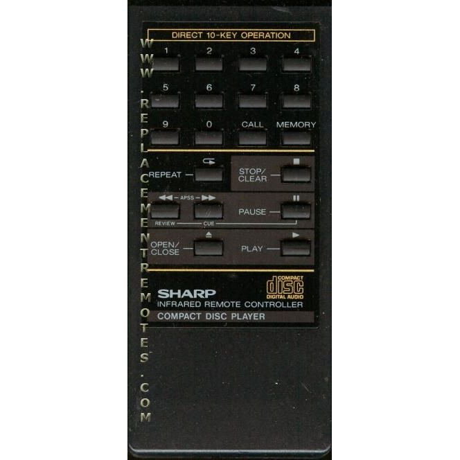 Sharp RRMCG0092AFZZ CD Remote Control