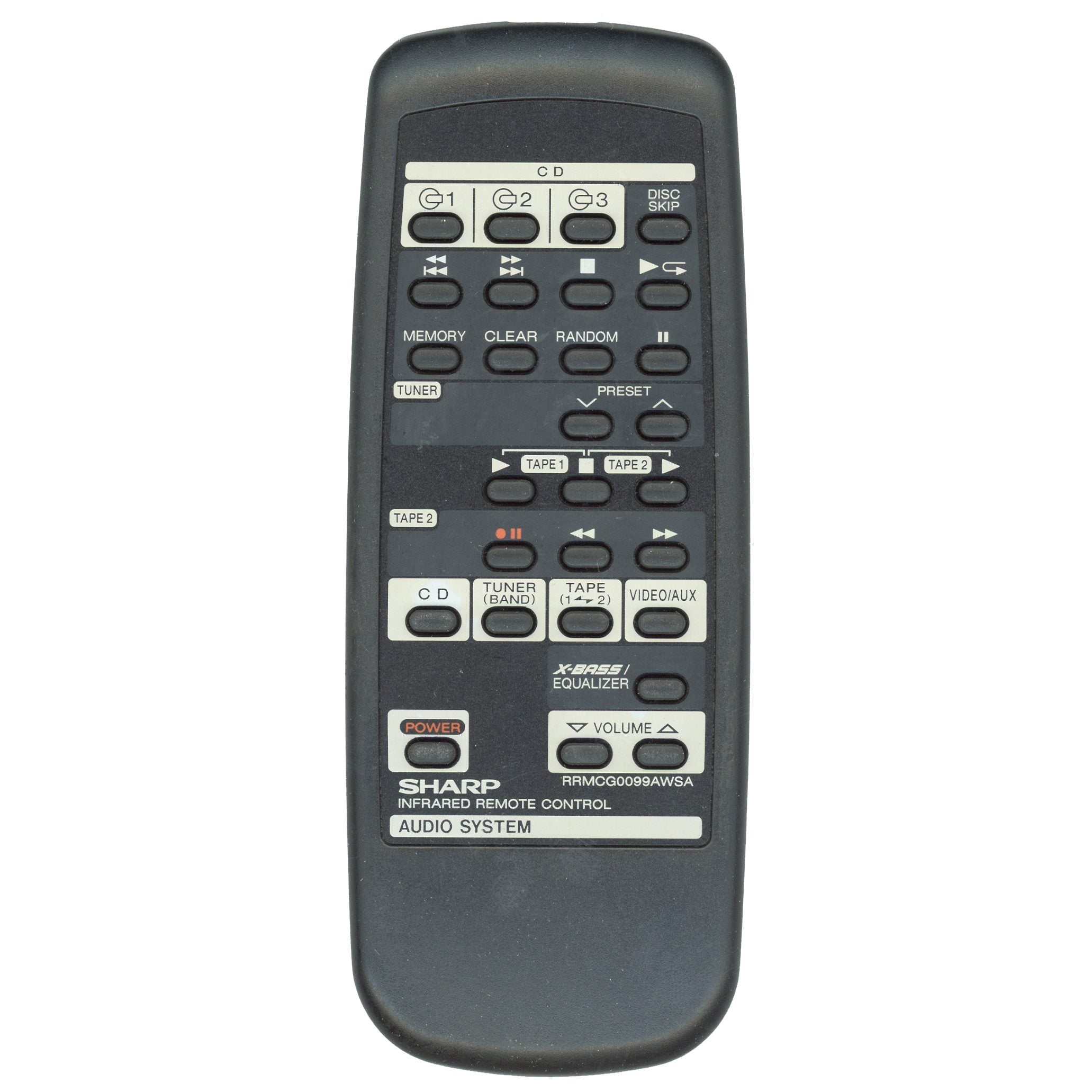 Sharp RRMCG0099AWSA Audio Remote Control