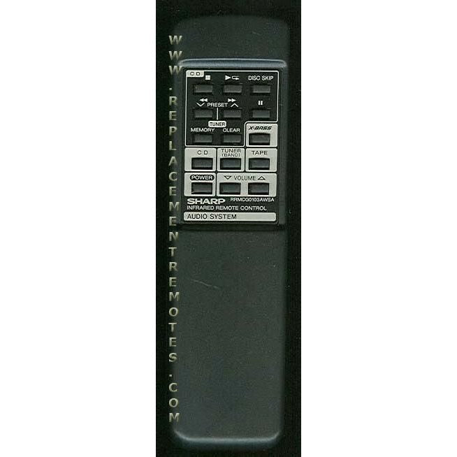 Sharp RRMCG0103AWSA Audio Remote Control