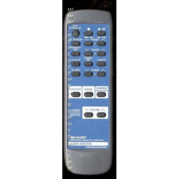 Sharp RRMCG0106AWSA Audio Remote Control