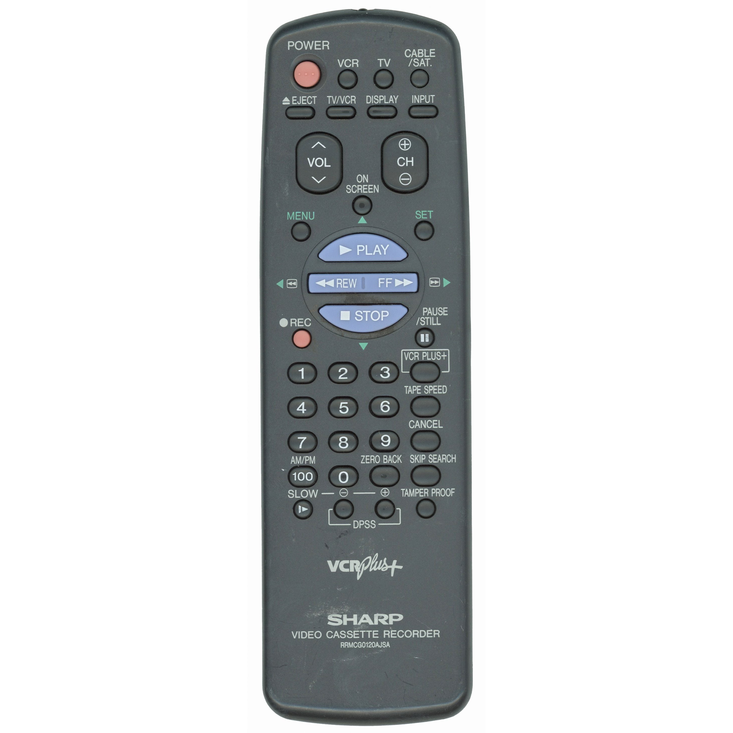 Sharp RRMCG0120AJSA VCR Remote Control