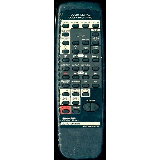 Sharp RRMCG0141AWSA Audio Remote Control