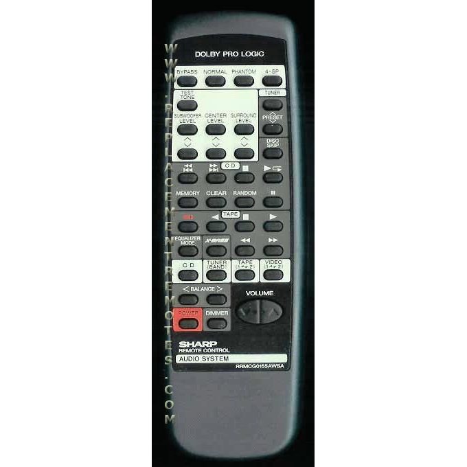 Sharp RRMCG0155AWSA Audio Remote Control