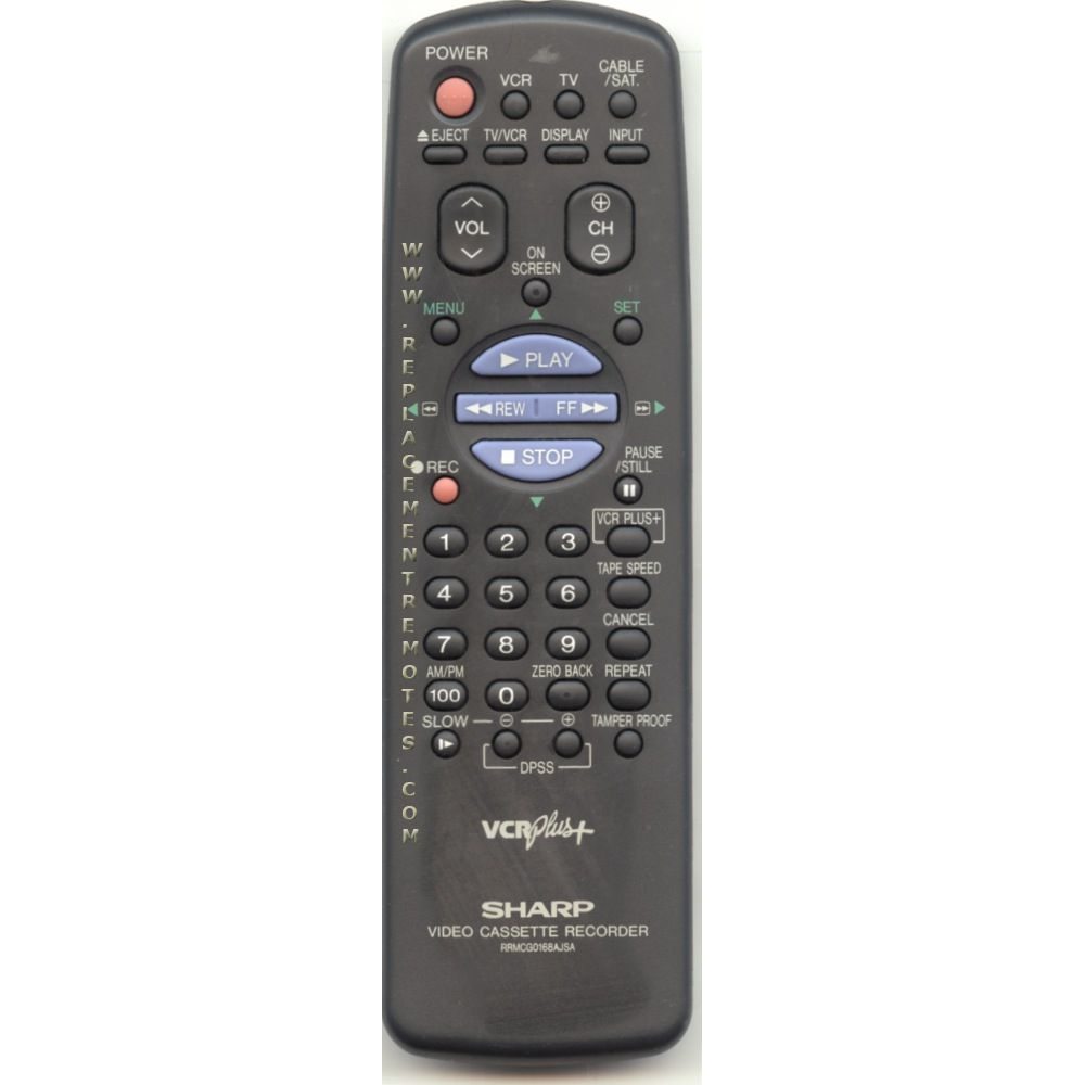 Sharp RRMCG0168AJSA VCR Remote Control