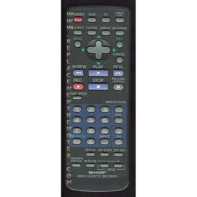 Sharp RRMCG0173AJSA VCR Remote Control