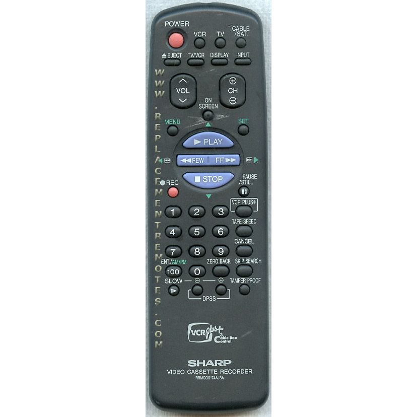 Sharp RRMCG0174AJSA VCR Remote Control