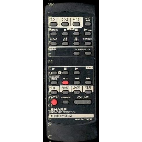 Sharp RRMCG0177AWSA Audio Remote Control