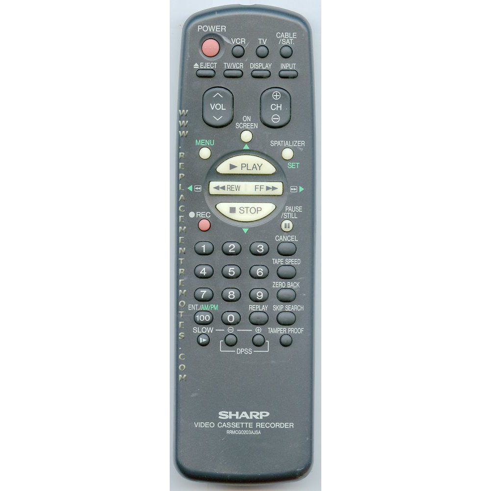 Sharp RRMCG0203AJSA VCR Remote Control