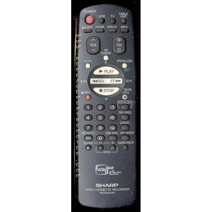 Sharp RRMCG0204AJSA VCR Remote Control