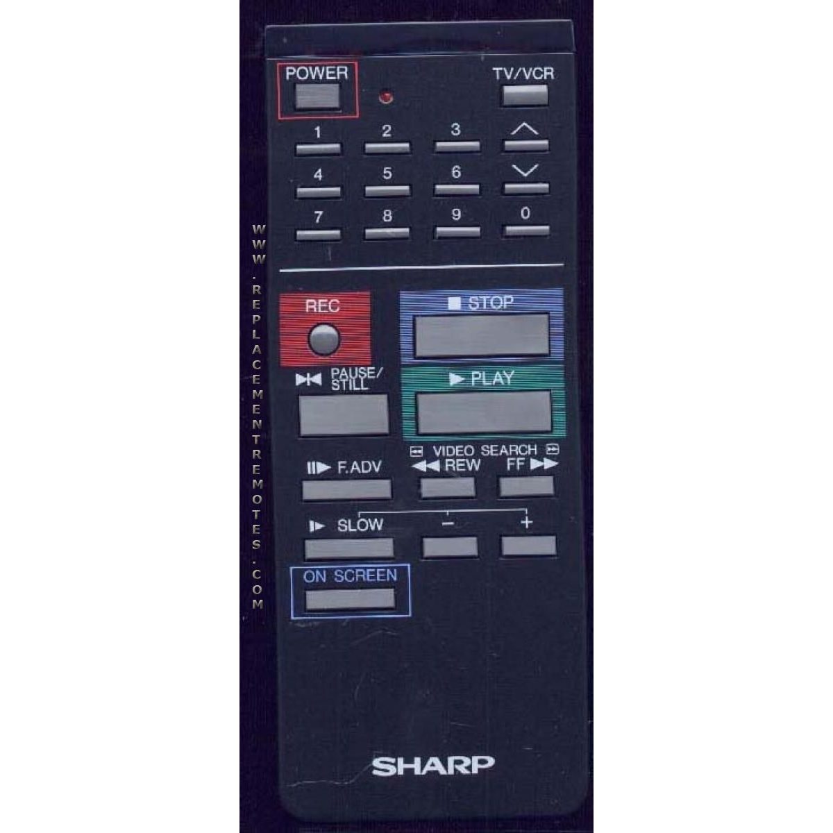 Sharp RRMCG0206GESA VCR Remote Control