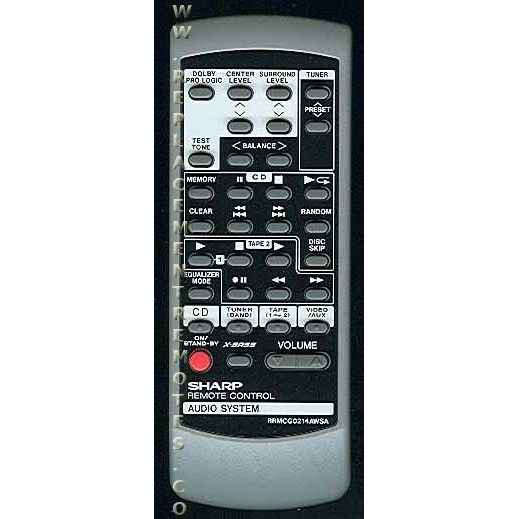 Sharp RRMCG0214AWSA Audio Remote Control