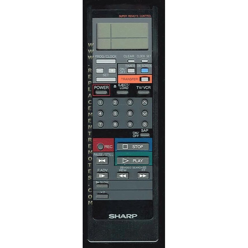 Sharp RRMCG0221GESA VCR Remote Control