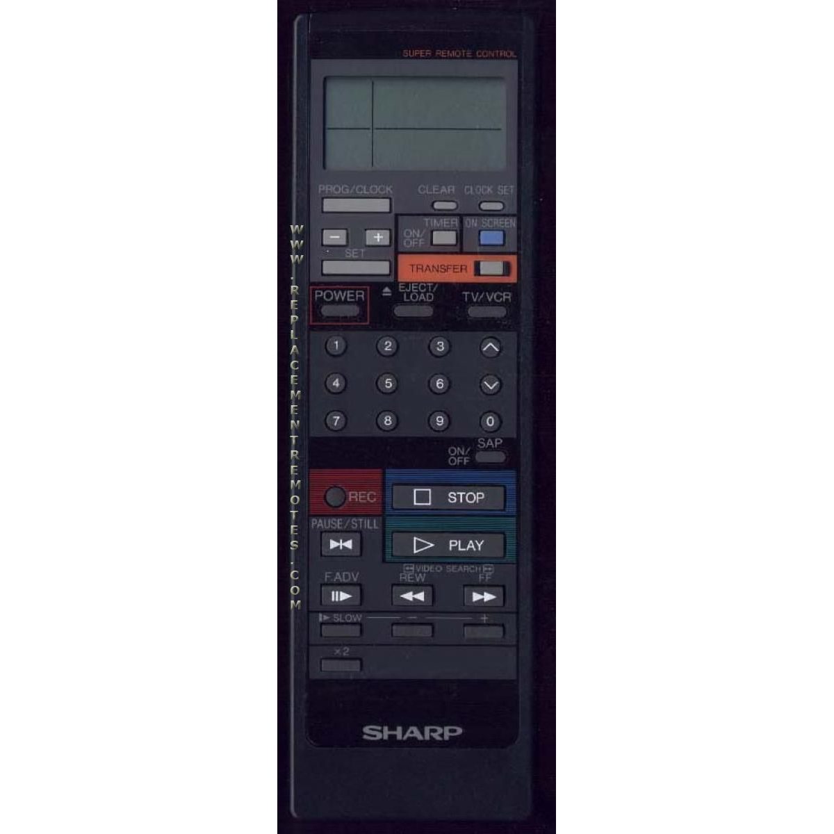 Sharp RRMCG0222GESA VCR Remote Control