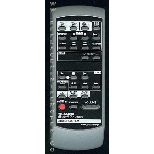 Sharp RRMCG0229AWSA Audio Remote Control