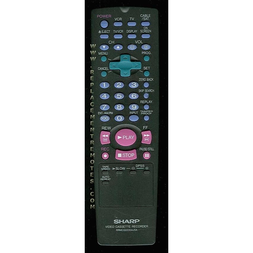 Sharp RRMCG0235AJSA VCR Remote Control