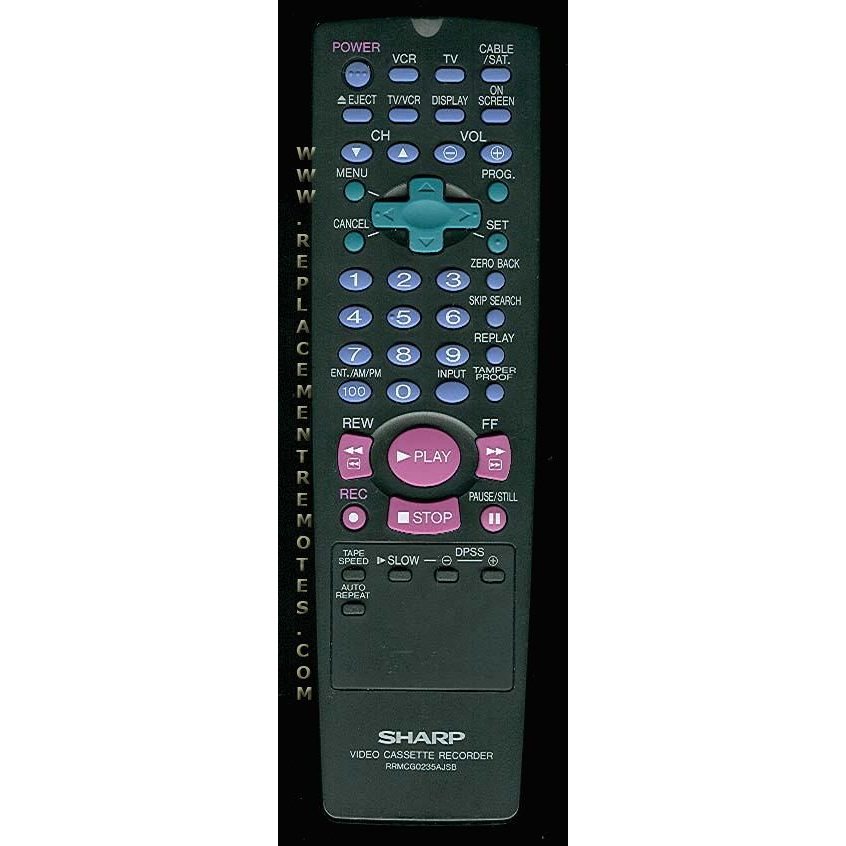 Sharp RRMCG0235AJSB VCR Remote Control