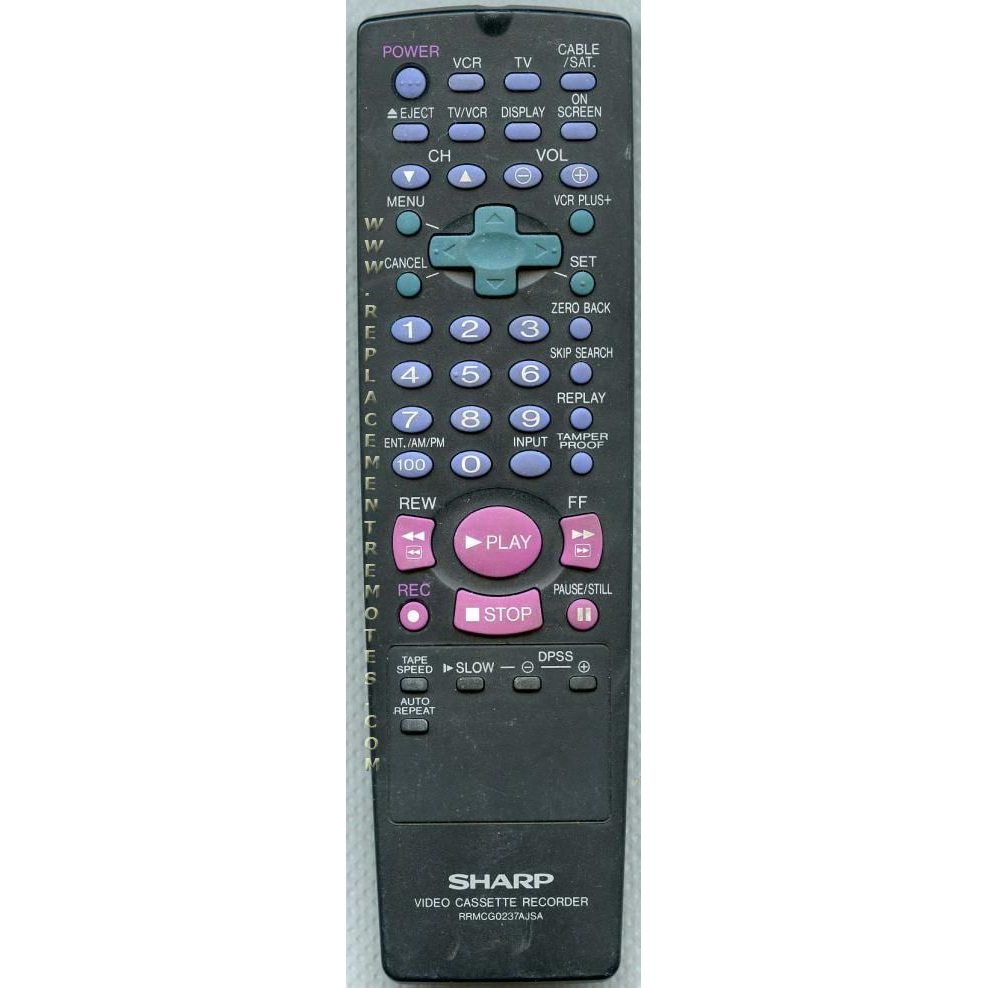 Sharp RRMCG0237AJSA VCR Remote Control