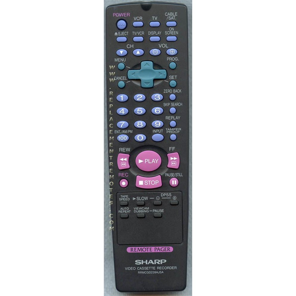 Sharp RRMCG0239AJSA VCR Remote Control