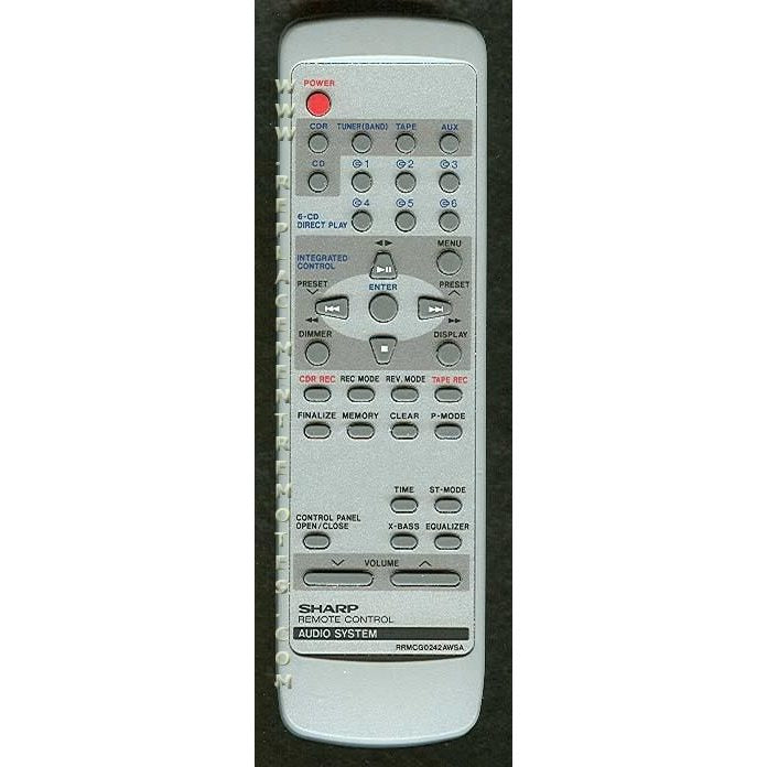 Sharp RRMCG0242AWSA Audio Remote Control