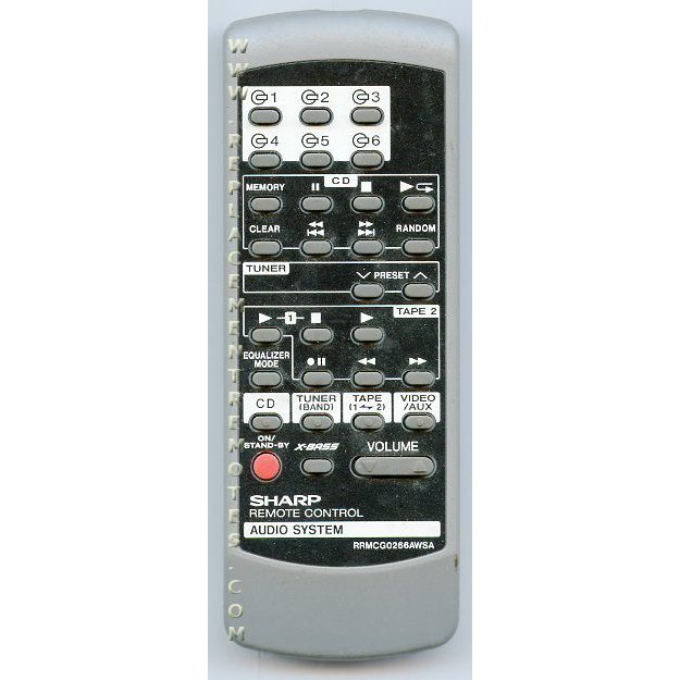 Sharp RRMCG0266AWSA Audio Remote Control