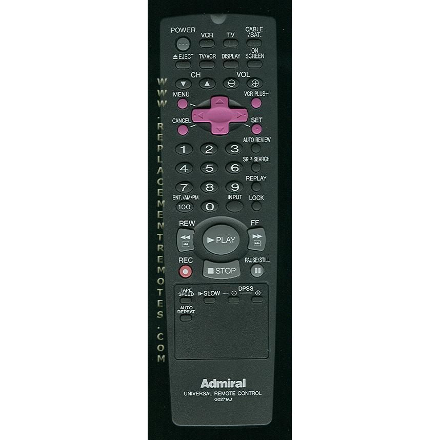 Sharp RRMCG0271AJSA Admiral VCR Remote Control