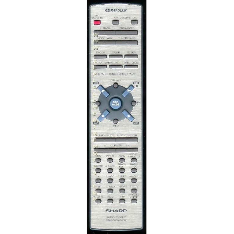 Sharp RRMCG0278AWSA Audio Remote Control