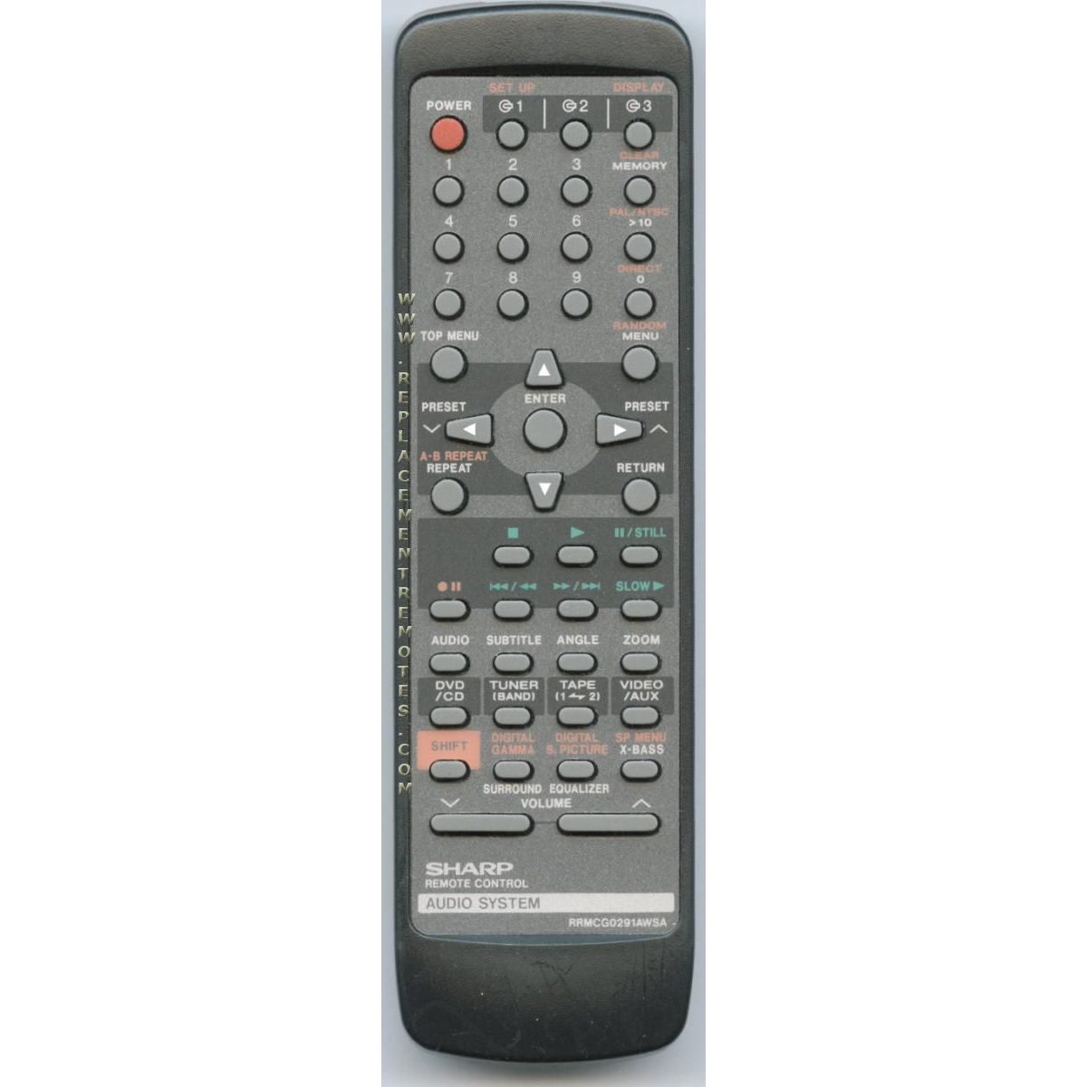 Sharp RRMCG0291AWSA Audio Remote Control