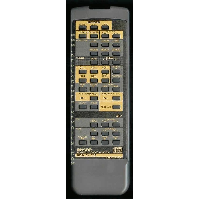 Sharp RRMCG0292AFSA Receiver Remote Control