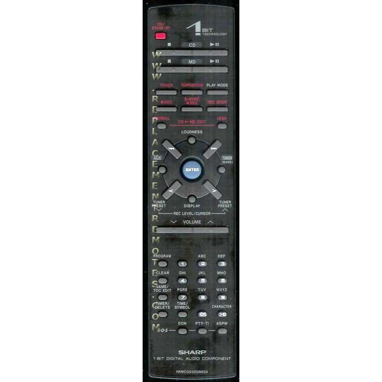 Sharp RRMCG0300AWSA Audio Remote Control