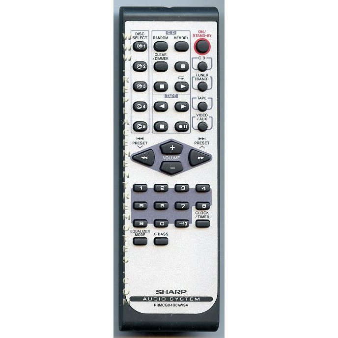 Sharp RRMCG0408AWSA Audio Remote Control