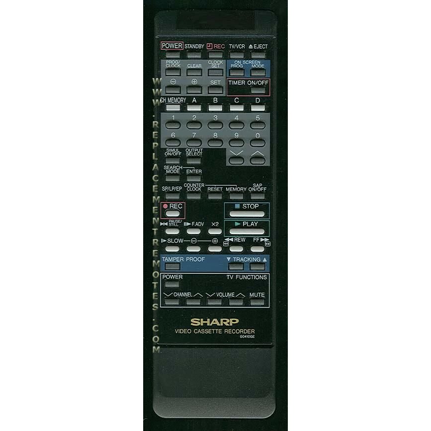 Sharp RRMCG0410GESA VCR Remote Control