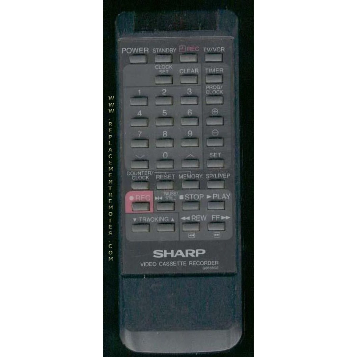 Sharp RRMCG0685GESA VCR Remote Control