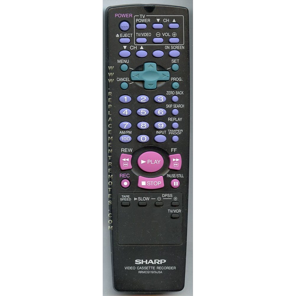 Sharp RRMCG1197AJSA VCR Remote Control