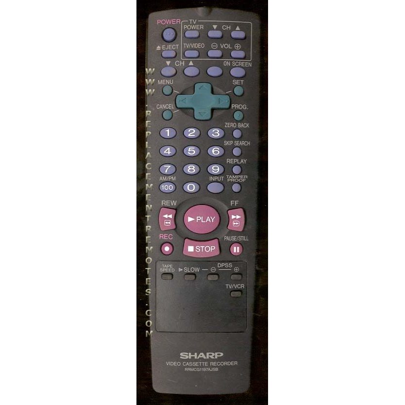 Sharp RRMCG1197AJSB VCR Remote Control