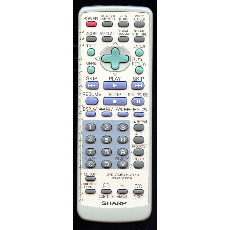 Sharp RRMCG1223GESA DVD Remote Control