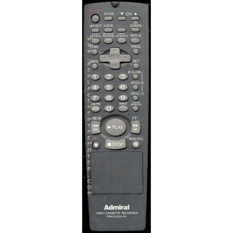 Sharp RRMCG1242AJSA Admiral VCR Remote Control