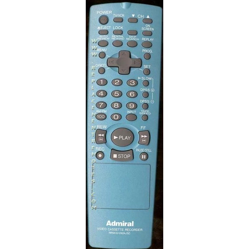 Sharp RRMCG1242AJSC Admiral VCR Remote Control