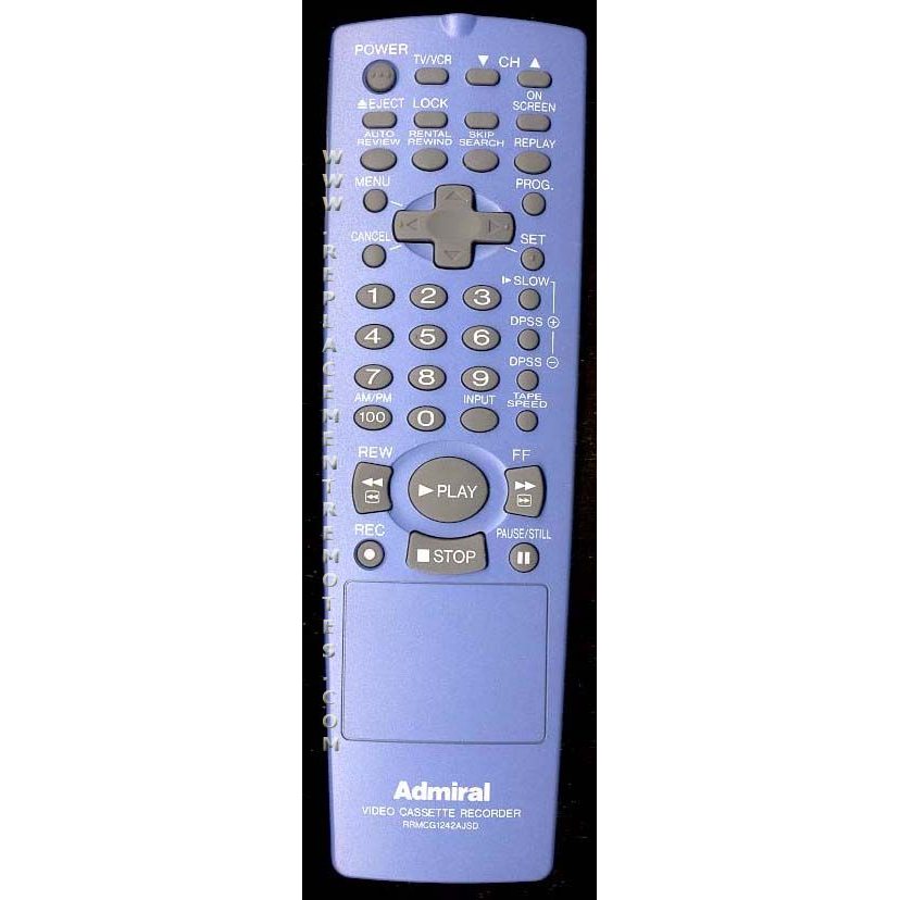 Sharp RRMCG1242AJSD Admiral VCR Remote Control