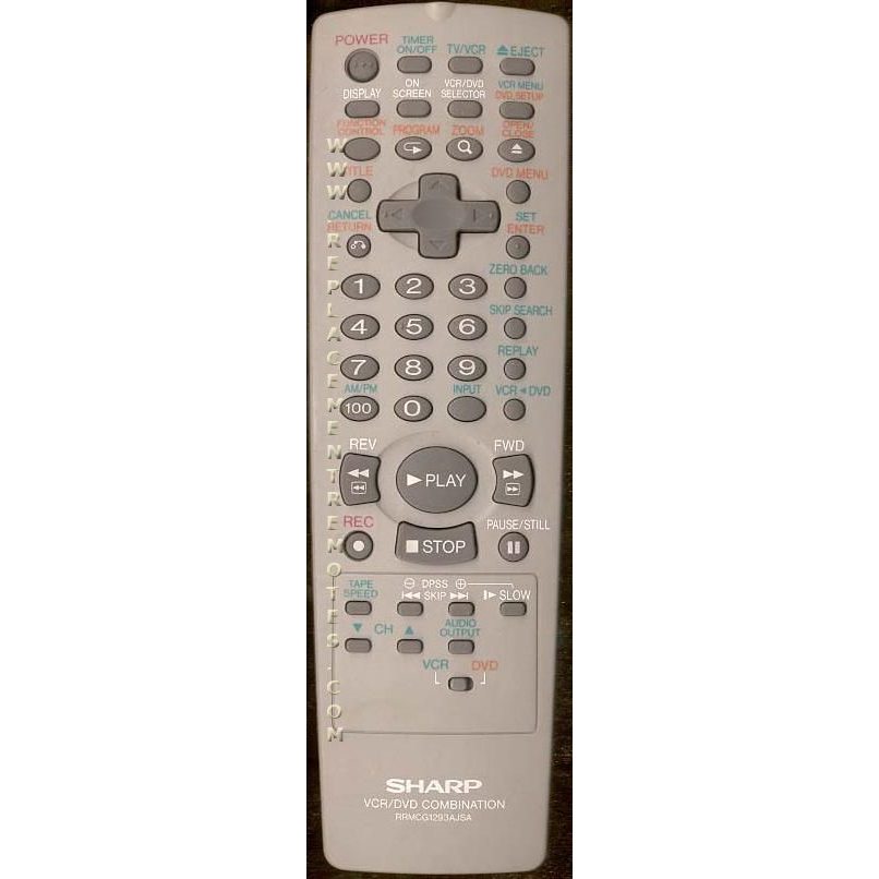 Sharp RRMCG1293AJSA DVD/VCR Remote Control